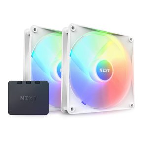 NZXT F140 RGB CORE TWIN PACK & RGB Lighting Controller [White] PC RF-C14DF-W1 FN1926