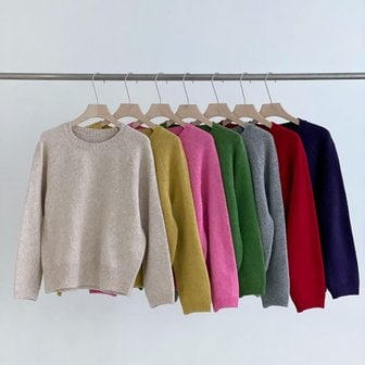 신세계라이브쇼핑 [옷자락] 여성용 레드 라운드넥 기본 니트 스웨터