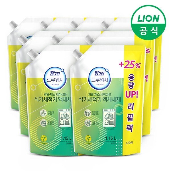 트루워시 식기세척기 세제 1.15L 리필형 9개 린스 성분 구연산소다 함유 비건인증