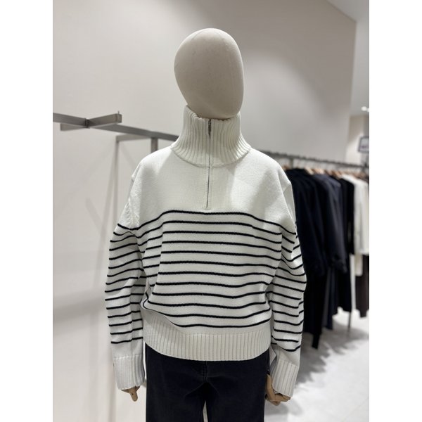 [부산점] 반집업 스트라이프 니트 (NJK5WPB43)