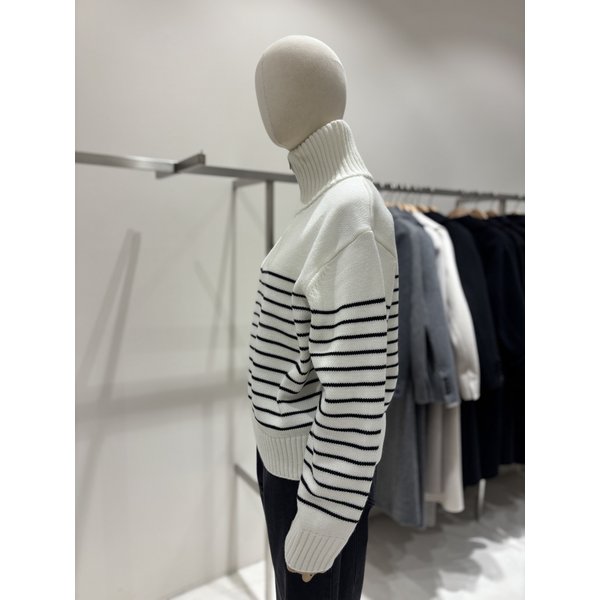 [부산점] 반집업 스트라이프 니트 (NJK5WPB43)