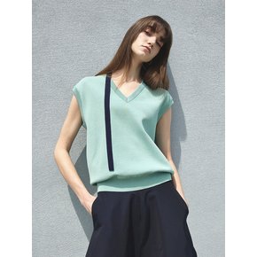 V Neck Boxy Vest Mint