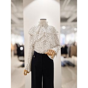 [파주점] [더아이잗컬렉션]도트 러플 플리넥 블라우스 CR3A0BL081