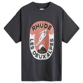 Rhude 루드 Les Deux Alpes 티셔츠 - 빈티지 블랙 RHPF24TT02012