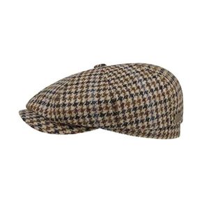 미국 스탯슨 플랫캡 헌팅캡 Stetson Hatteras Houndstooth Tweed Flat Cap Men - Made in German