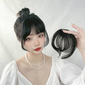 여성 자연스고급러운 앞머리 가발 내추럴 뱅 붙임 머리