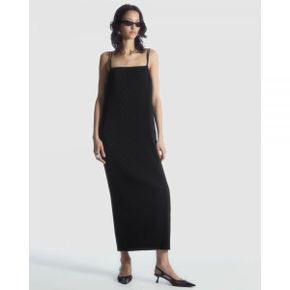 5020107 COS Plisse Midi Slip Dress - Black Dark