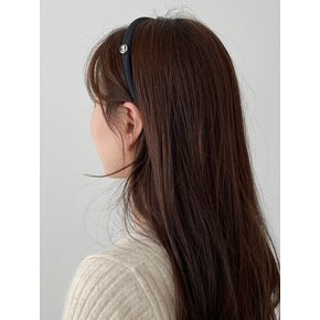 Vintage Mood Cameo Satin Slim HairBand [Black]