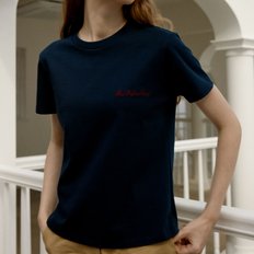 Versailles lettering round half sleeve T-shirt_Navy