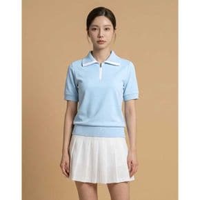 여성 반집업 카라 반팔 필드 티셔츠_P433480066