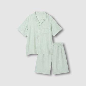 JAJU 남 썸머 더블 코튼 5부 파자마 세트 J216201146046