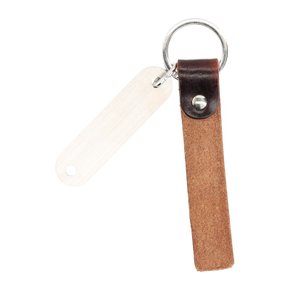 [해외배송] 아워레가시 로고 태그 스웨이드 키링 A4258RBL BROWNLEATHER