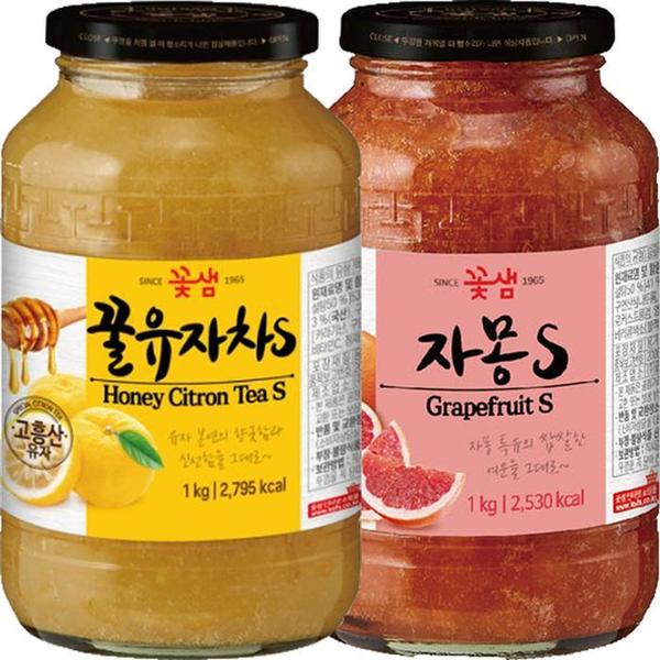 꽃샘 꿀유자차S 1kg+자몽차S 1kg (S12061326)