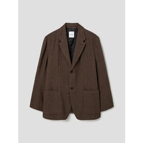 Wool Linen Tumbler Tailored Jacket - Brown GB4811DC1D