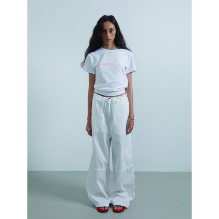웻태그 BUFFERING FITTED WAIST CROP T-SHIRT WHITE