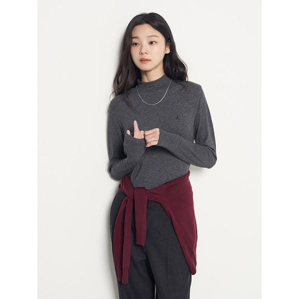 [Essential] 반넥 긴소매 티셔츠  애쉬 (BF5941E014)