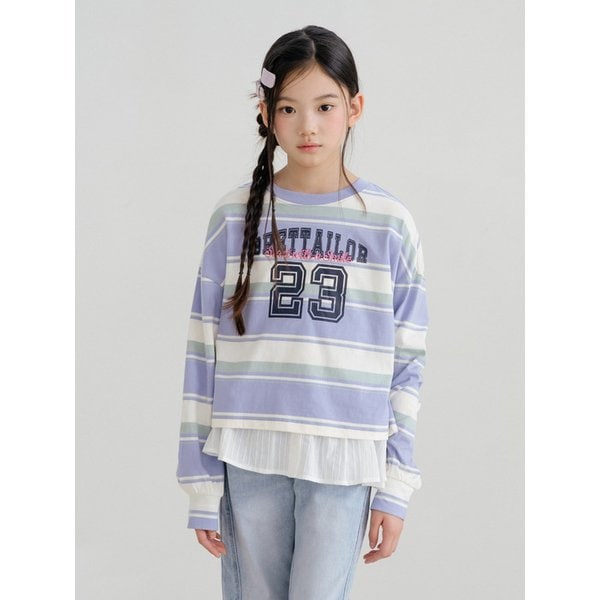 플레이풀 스트라이프 세미크롭티(블루)