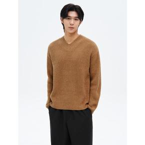 볼드 브이넥 니트  머스타드 (215151AY2G)