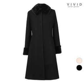 VIVID 심플 토끼털 누빔안감 울 롱코트_P314961287