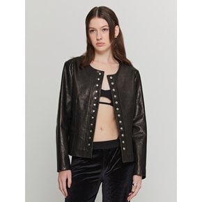 Classic Vegetable Leather Jacket (Black)