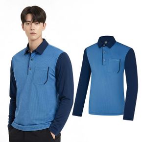 남성 흡한속건 매쉬 골프 긴팔 카라 티셔츠 BSC417VT6M_P420738909