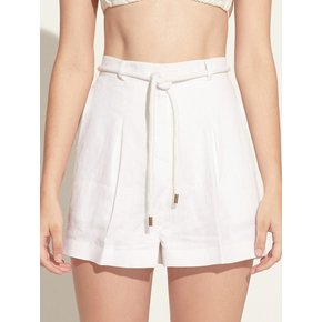 Alexis White High-rise Linen Shorts