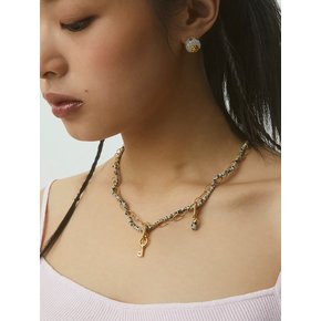 DALMATIAN JASPER KEY NECKLACE