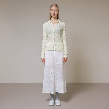 레이브 Lace Long Skirt in White VW4SS127-01