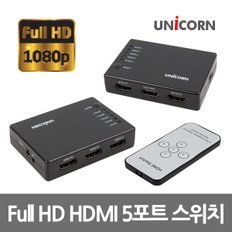 HS-500 5포트 HDMI스위치 HDMI선택기 FULL HD