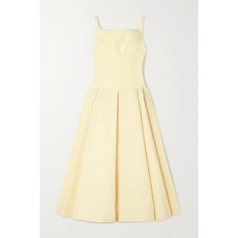 에밀리아 윅스테드(Emilia Wickstead) 에밀리아 윅스테드 Sunne Pleated Cotton-blend Cloqué Midi Dress 아이보리 34344356236750526