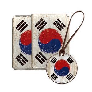  Grunge flag 태극기 수제여권케이스+캐리어택 세트(무료배송)
