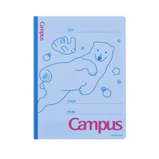 그린에버 일본 KOKUYO Campus 플랫 A4파일 애니멀북극곰 CA10-1