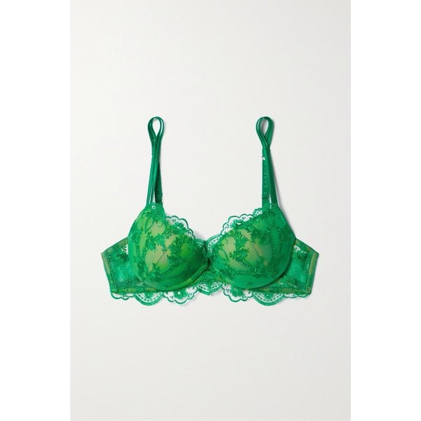 아이.디.세리에리 넷 서스테인 페탈 블룸 자수 튤 언더와이어 브라 45666037505123580