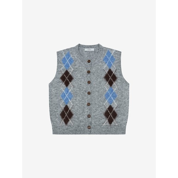 아가일 라운드넥 버튼 니트 베스트 (VLVCY2985)