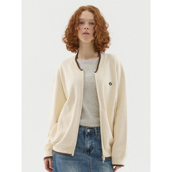 TC로고 투웨이 니트 집업 2컬러