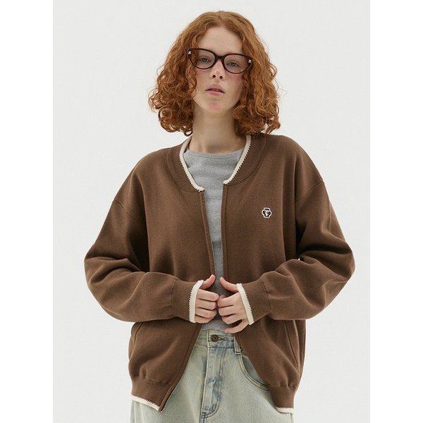 TC로고 투웨이 니트 집업 2컬러