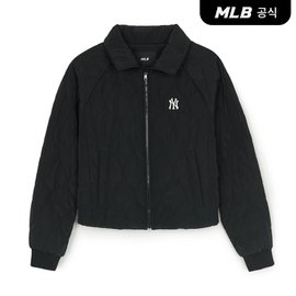 MLB [코리아공식] 여성 세로 물결퀼팅 패딩자켓 NY (Black)