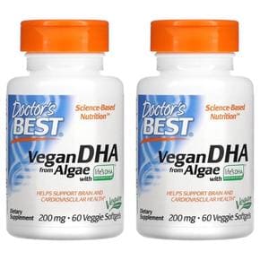 Doctor`s Best 닥터스베스트 비건 DHA 알개 라이프 DHA 200mg 60정 2팩