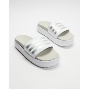 4233789 Adidas Sportswear Adilette Platforms - Womens Cloud White, Zero Metalic  Grey One