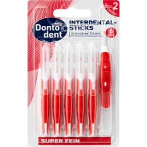 돈토덴트 Dontodent 치간칫솔 빨강 0.5mm ISO 2 초미세, 6개