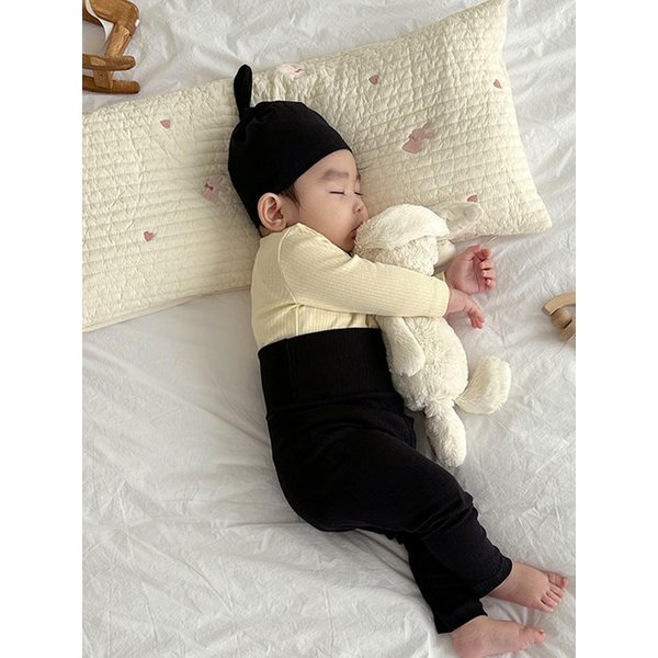 자수누빔 뒹굴러베개 유아 아기베개