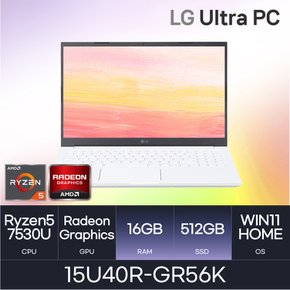 LG전자 울트라PC 15U40R-GR56K (WIN11HOME/SSD 512GB/RAM 16GB) HMC