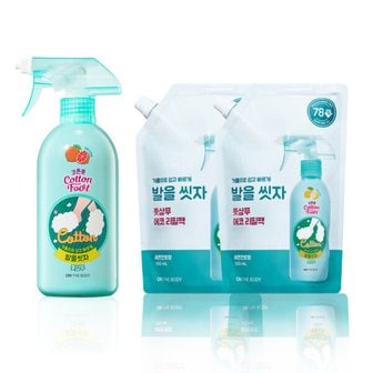  온더바디 코튼풋 발을씻자 풋샴푸 자몽 510ml + 레몬향 리필 500ml 2개