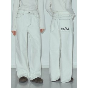 Signature Logo Pocket Pants_CTD413(White)