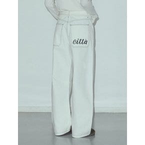 Signature Logo Pocket Pants_CTD413(White)