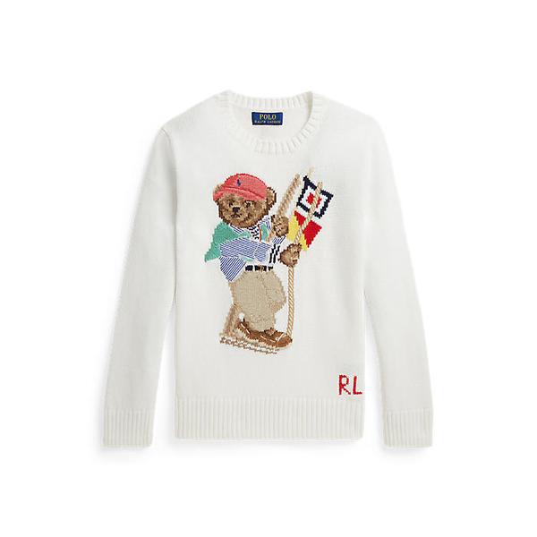 폴로 키즈 남아 8-18세 폴로 베어 코튼 스웨터(CWPOSWEY6820704100)