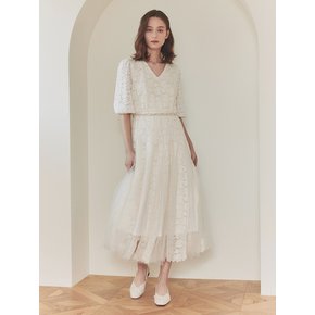 Yelena / V-neck Lace Chiffon Dress