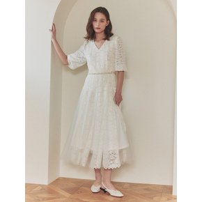 Yelena / V-neck Lace Chiffon Dress