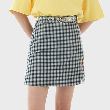 로라로라 (SK-21145) CHECK CLEAR BELT SKIRT NAVY