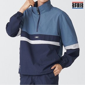 남성 3단 배색 아노락 점퍼 네이비